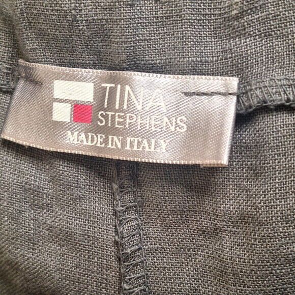 TINA STEPHENS Made In Italy Linen Shorts Pull On Pockets Loose Modest Gray 6-8 - Picture 3 of 9